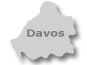 Umriss Stadt Davos mit Link zu Pensionen in und um Davos