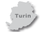 Umriss Stadt Turin mit Link zu Pensionen in und um Turin